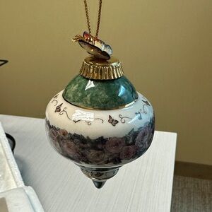 The Bradford Exchange Floral Holiday Ornaments - Green, Pink, Gold